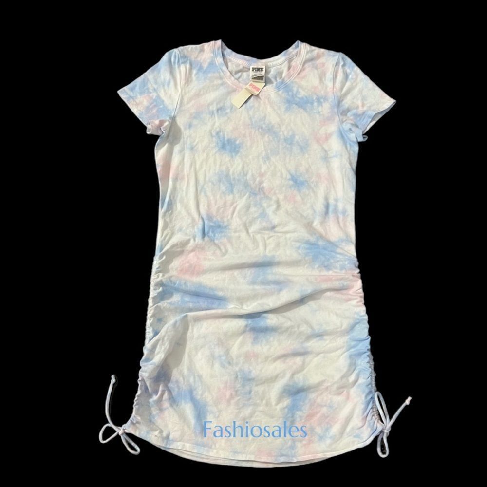 Victorias Secret Pink Ruched Sides Dress Tie Dye